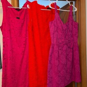 NWT $344 Lot of 3 Sleeveless Dresses Taylor pink 12, Cynthia Steffe 10, Tiana B